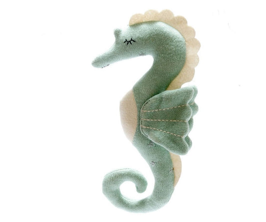 Hippocampe vert mer en coton biologique tricoté